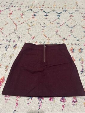 Madewell Burgundy Mini Skirt with Center Zip